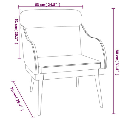 Fauteuil 63X76X80 Cm Fluweel Bruin