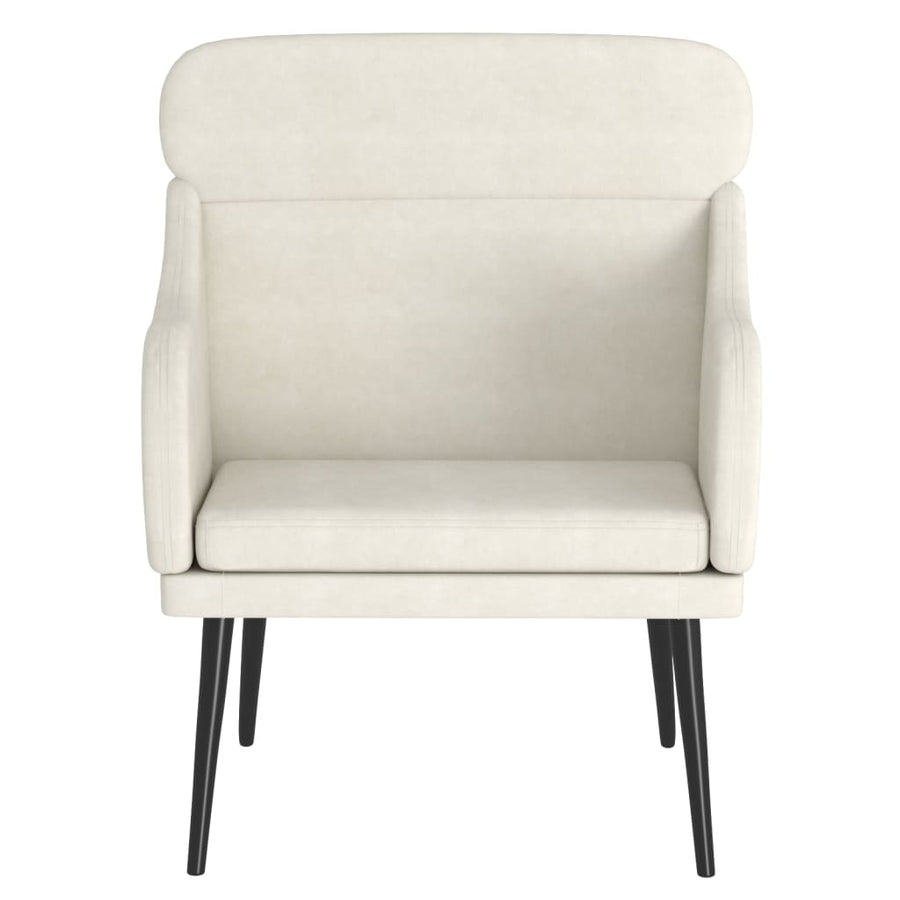 Fauteuil 63X76X80 Cm Fluweel Crèmekleurig
