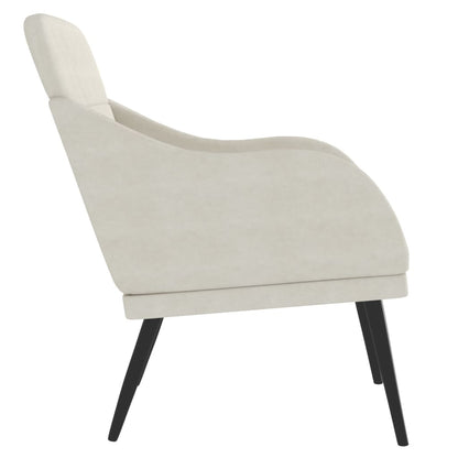 Fauteuil 63X76X80 Cm Fluweel Crèmekleurig