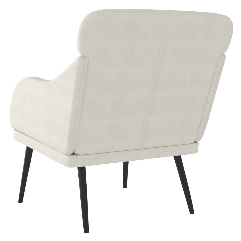 Fauteuil 63X76X80 Cm Fluweel Crèmekleurig