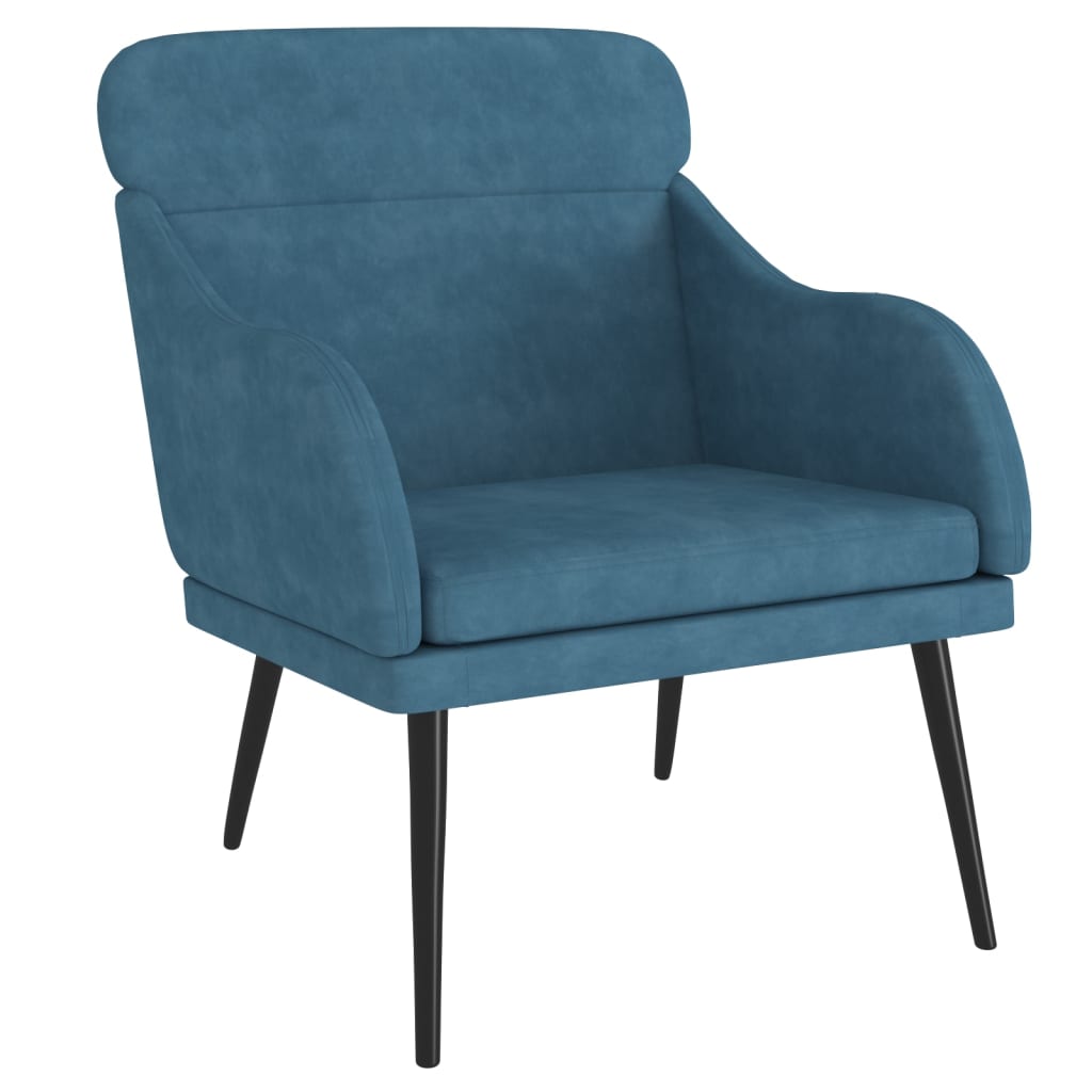 Fauteuil 63X76X80 Cm Fluweel Blauw
