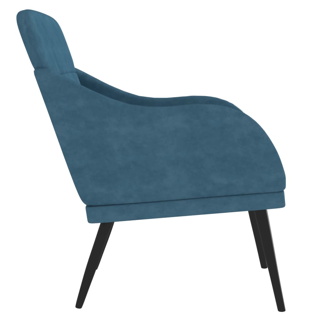 Fauteuil 63X76X80 Cm Fluweel Blauw