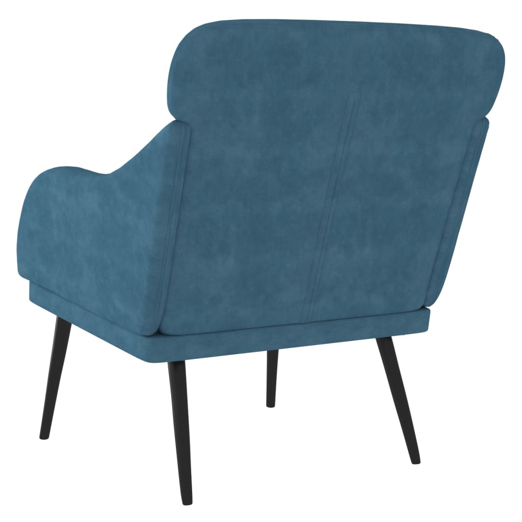 Fauteuil 63X76X80 Cm Fluweel Blauw