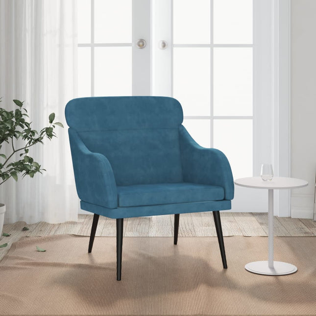 Fauteuil 63X76X80 Cm Fluweel Blauw