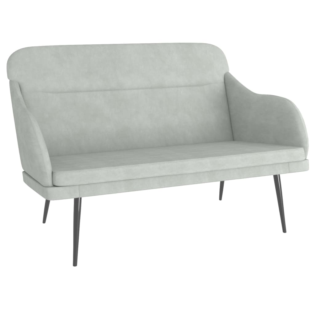 Bankje 110x76x80 cm fluweel lichtgrijs