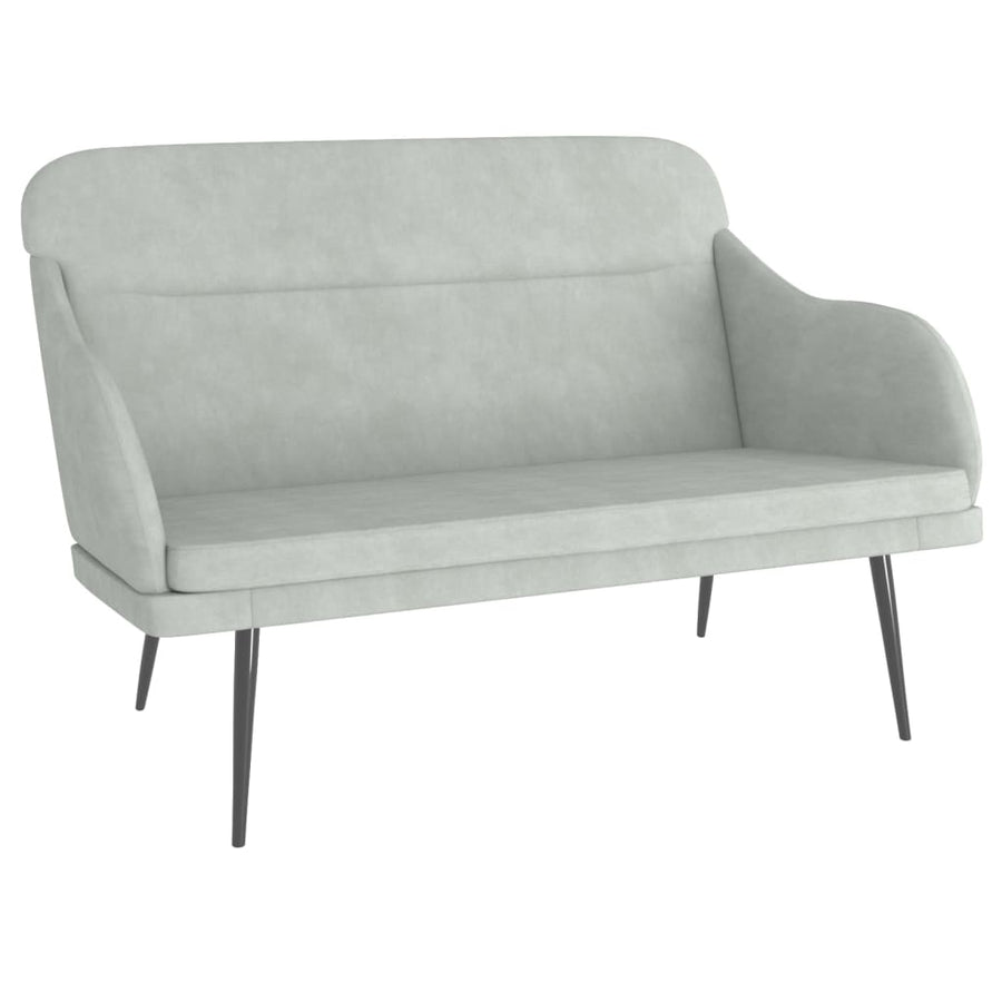 Bankje 110x76x80 cm fluweel lichtgrijs