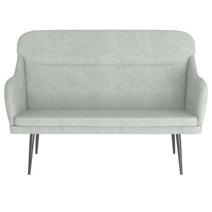 Bankje 110x76x80 cm fluweel lichtgrijs