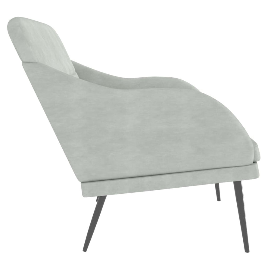 Bankje 110x76x80 cm fluweel lichtgrijs