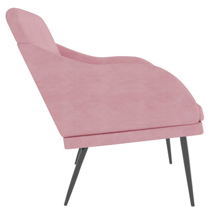 Bankje 110x76x80 cm fluweel roze