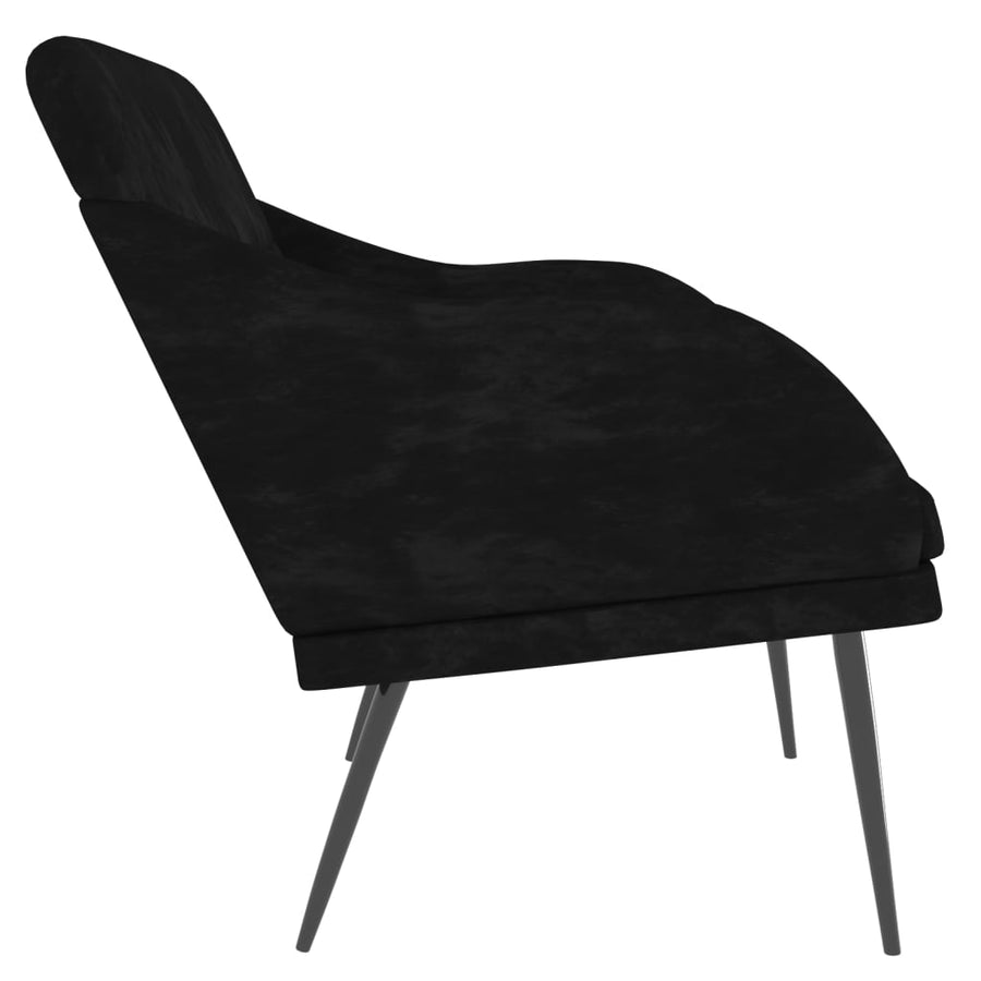 Bankje 110x76x80 cm fluweel zwart