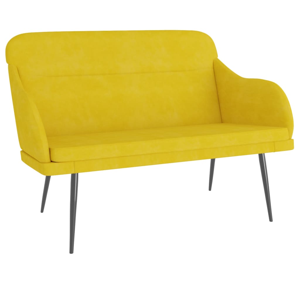 Bankje 110x76x80 cm fluweel geel
