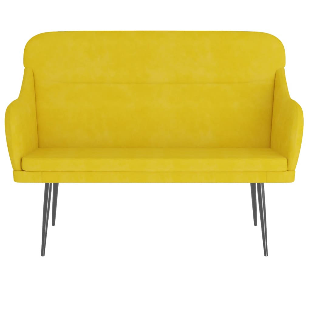 Bankje 110x76x80 cm fluweel geel