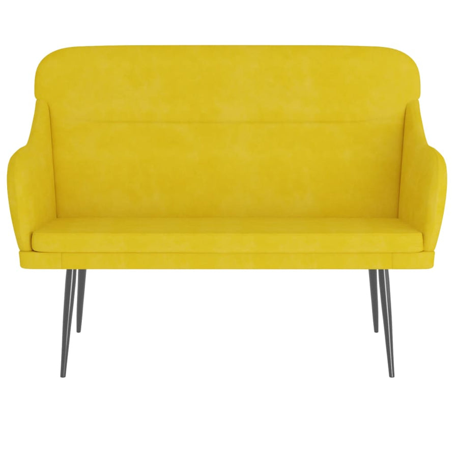 Bankje 110x76x80 cm fluweel geel