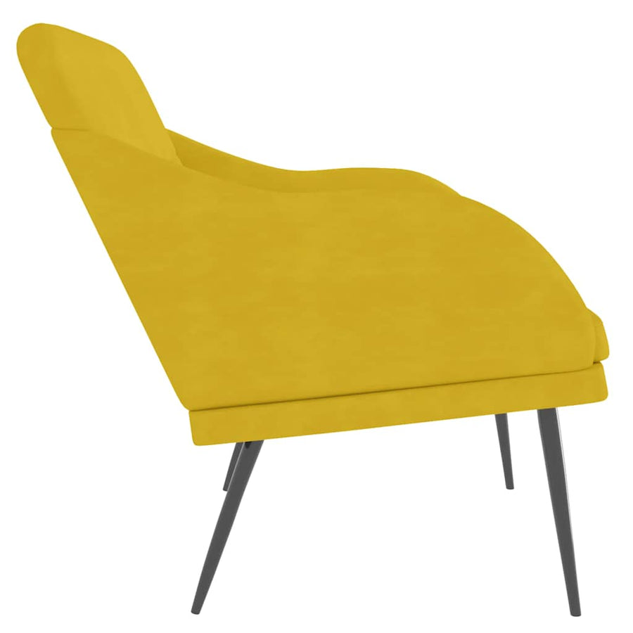 Bankje 110x76x80 cm fluweel geel