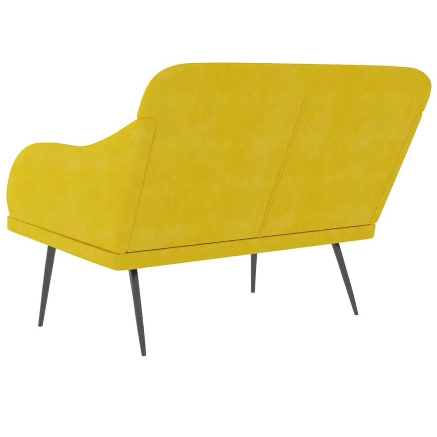 Bankje 110x76x80 cm fluweel geel