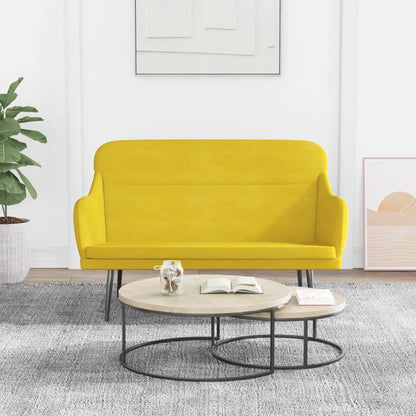 Bankje 110x76x80 cm fluweel geel