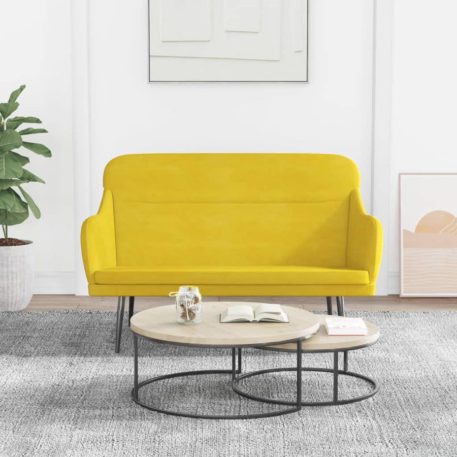 Bankje 110x76x80 cm fluweel geel