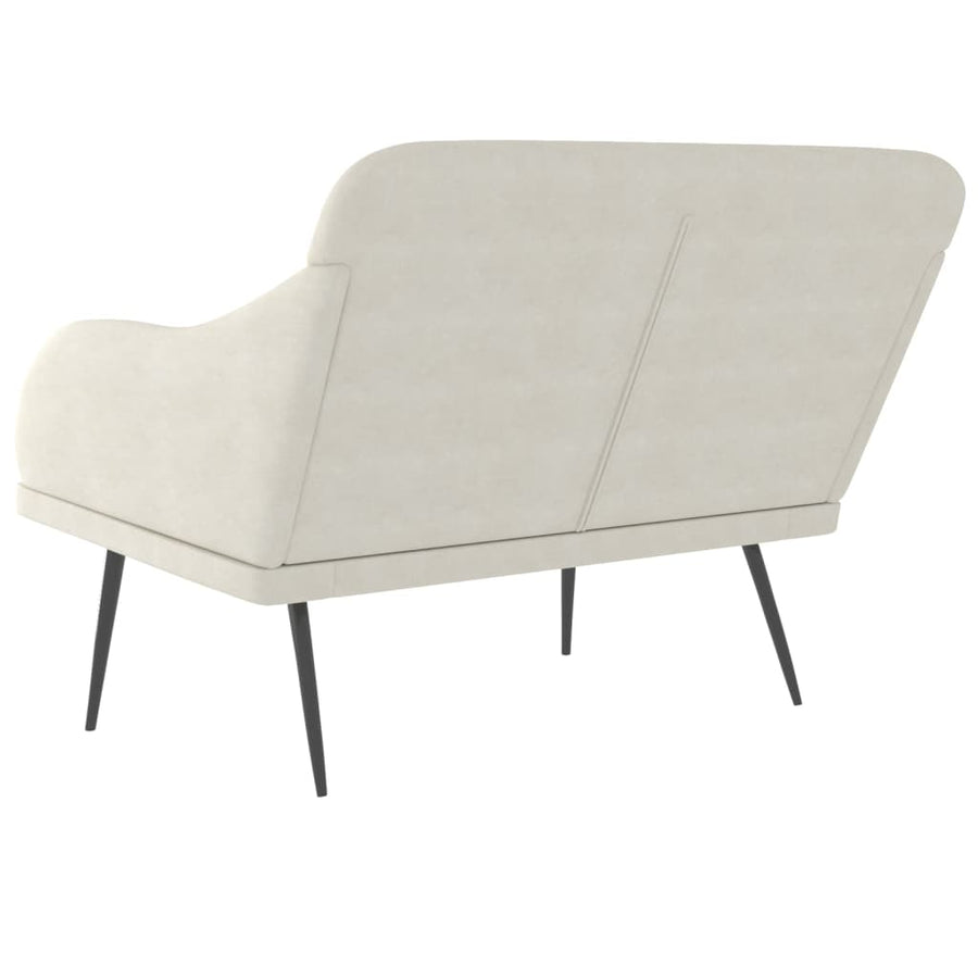 Bankje 110x76x80 cm fluweel crèmekleurig