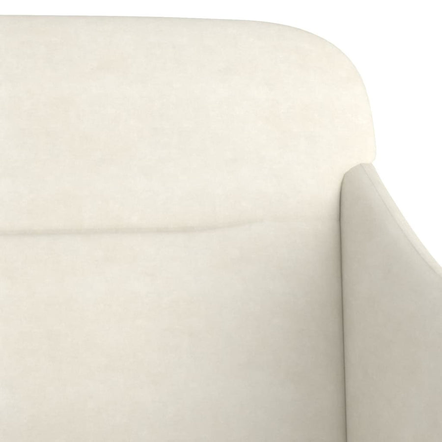 Bankje 110x76x80 cm fluweel crèmekleurig