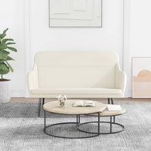 Bankje 110x76x80 cm fluweel crèmekleurig