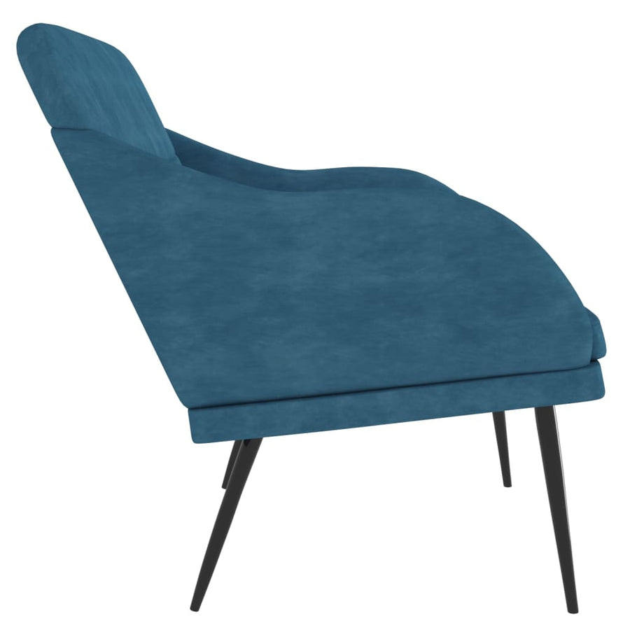 Bankje 110x76x80 cm fluweel blauw