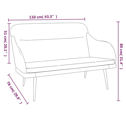 Bankje 110x76x80 cm fluweel blauw