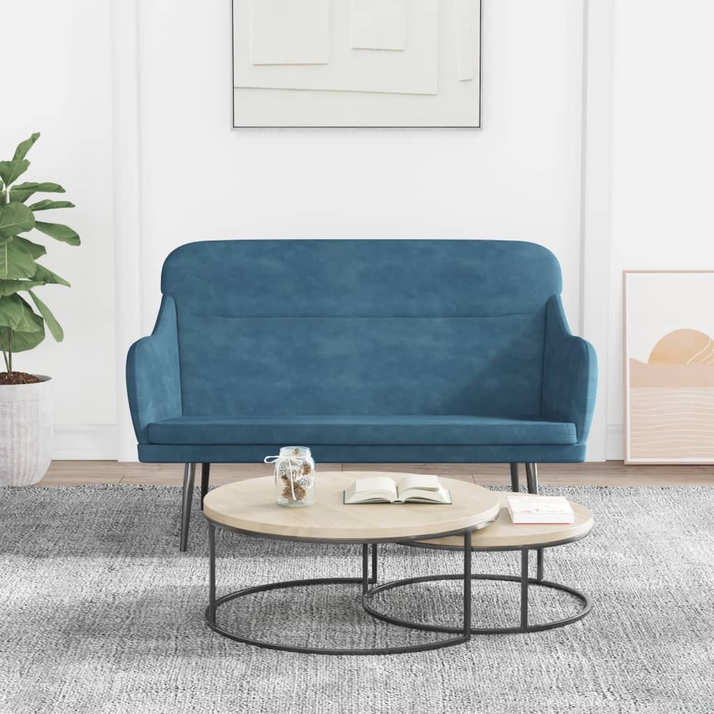 Bankje 110x76x80 cm fluweel blauw