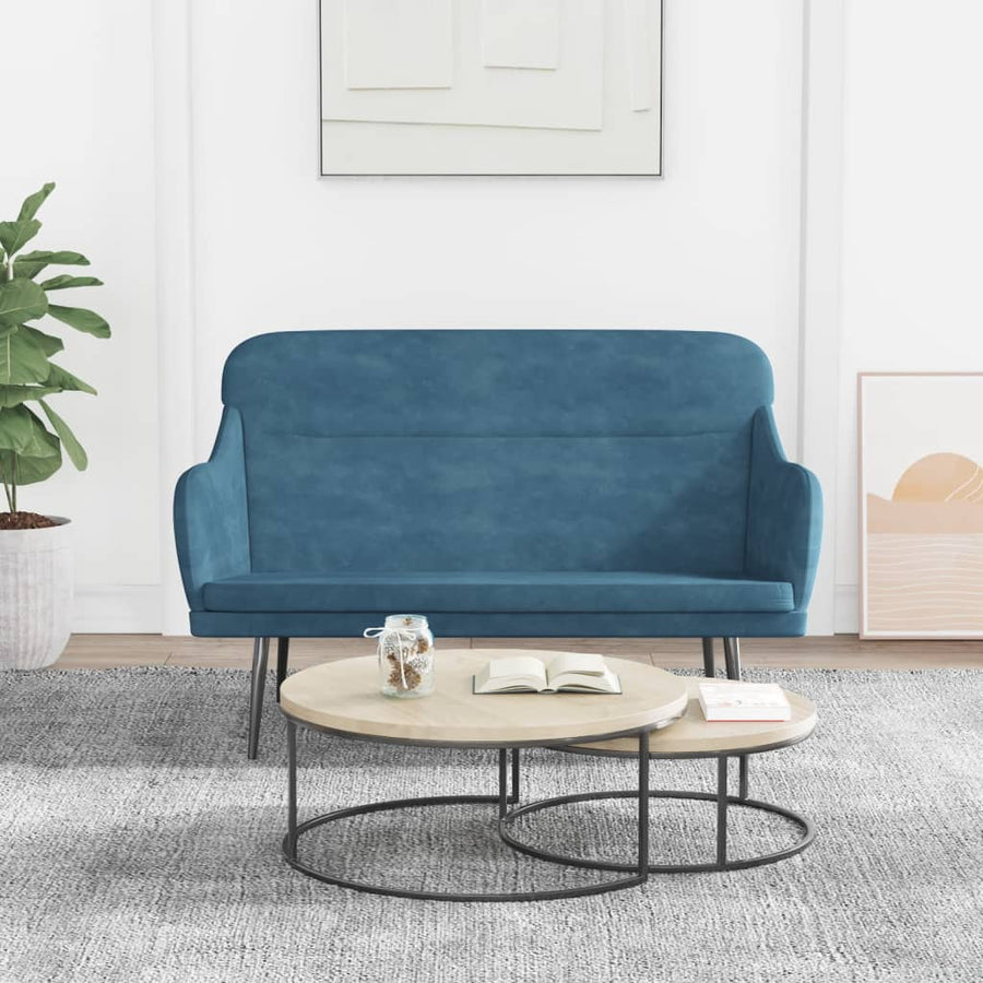 Bankje 110x76x80 cm fluweel blauw