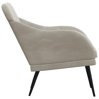 Fauteuil 63X76X80 Cm Fluweel Lichtgrijs