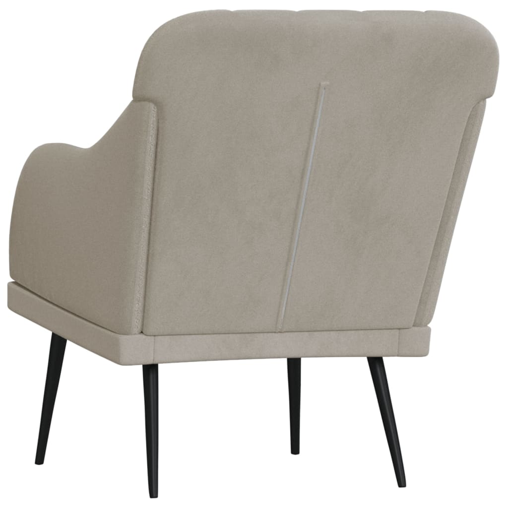 Fauteuil 63X76X80 Cm Fluweel Lichtgrijs