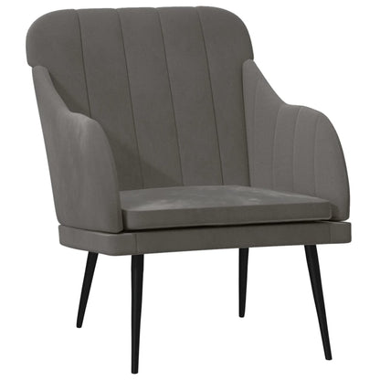 Fauteuil 63X76X80 Cm Fluweel Donkergrijs