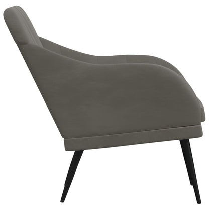 Fauteuil 63X76X80 Cm Fluweel Donkergrijs