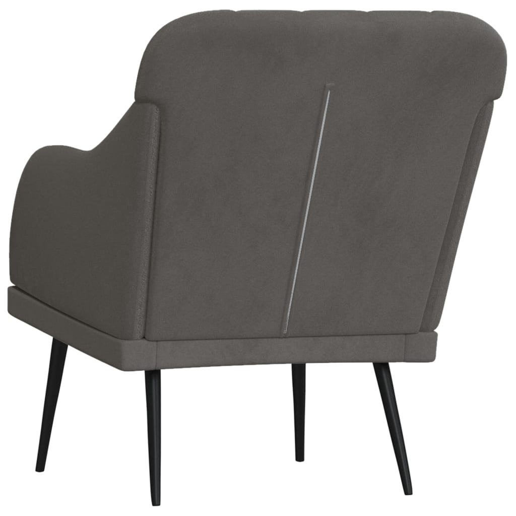 Fauteuil 63X76X80 Cm Fluweel Donkergrijs
