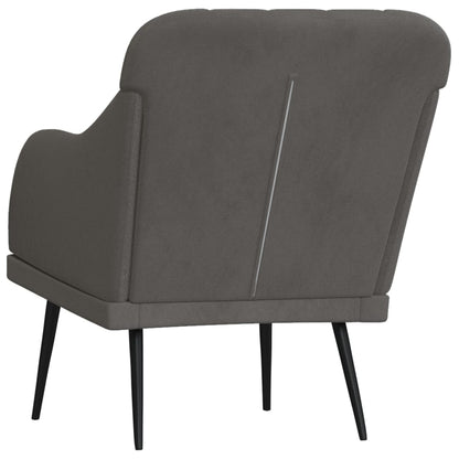 Fauteuil 63X76X80 Cm Fluweel Donkergrijs