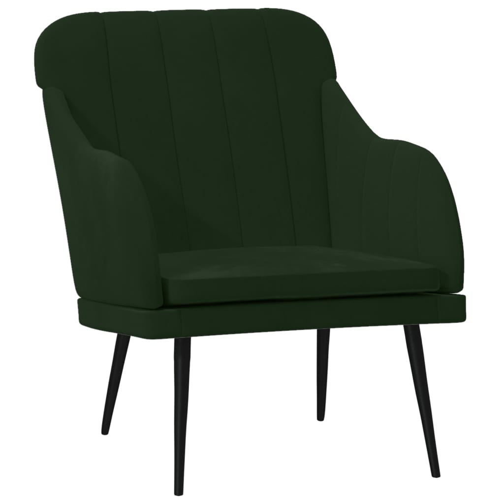 Fauteuil 63x76x80 cm fluweel donkergroen