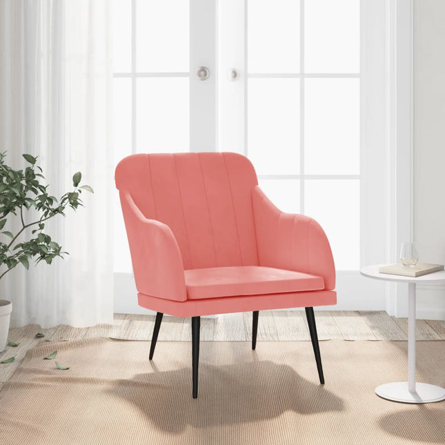 Fauteuil 63X76X80 Cm Fluweel Roze