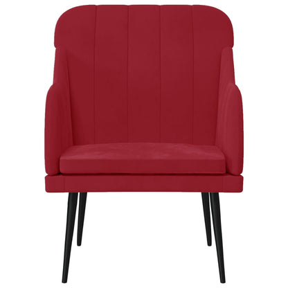 Fauteuil 63x76x80 cm fluweel wijnrood