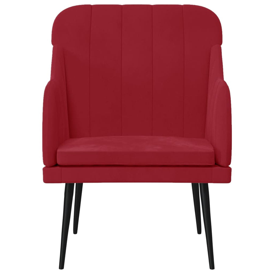 Fauteuil 63x76x80 cm fluweel wijnrood