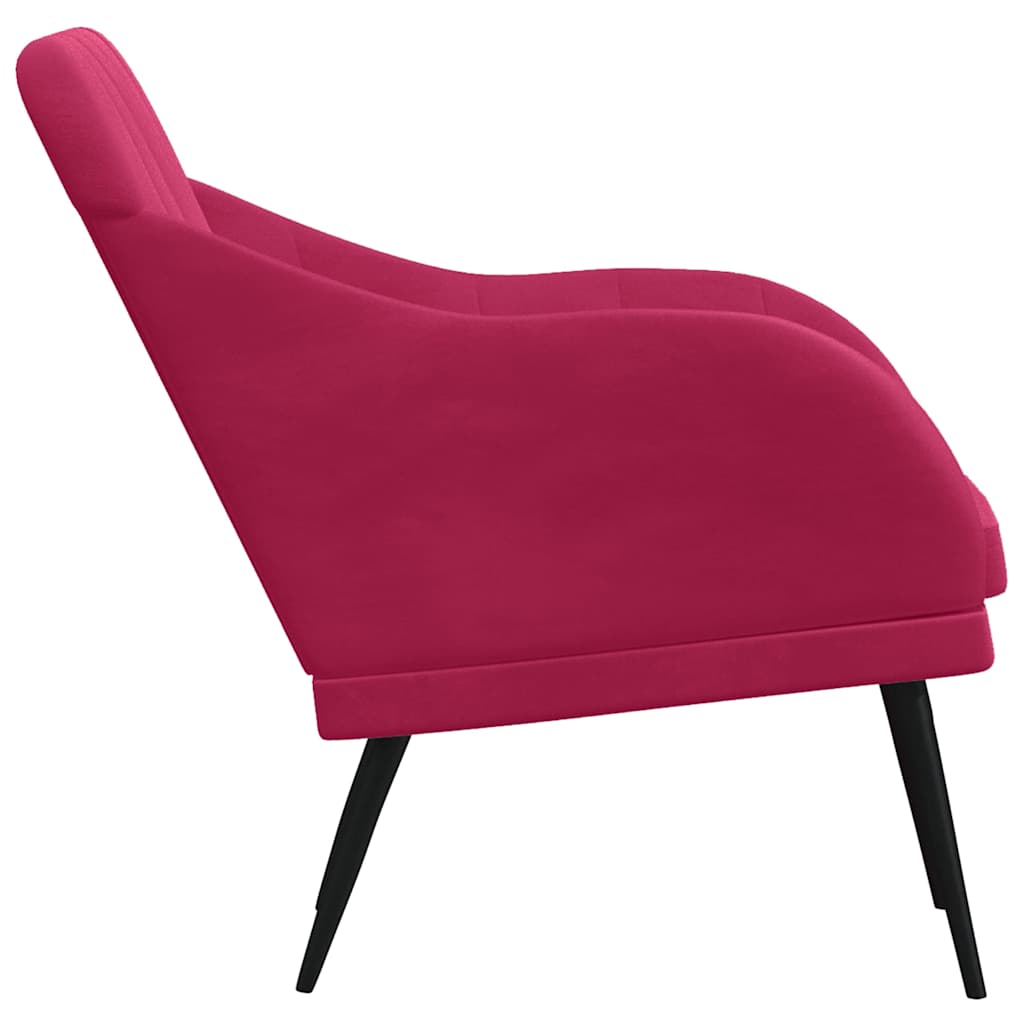 Fauteuil 63x76x80 cm fluweel wijnrood