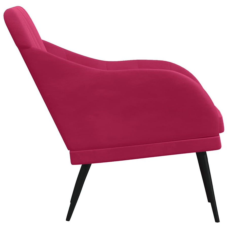 Fauteuil 63x76x80 cm fluweel wijnrood