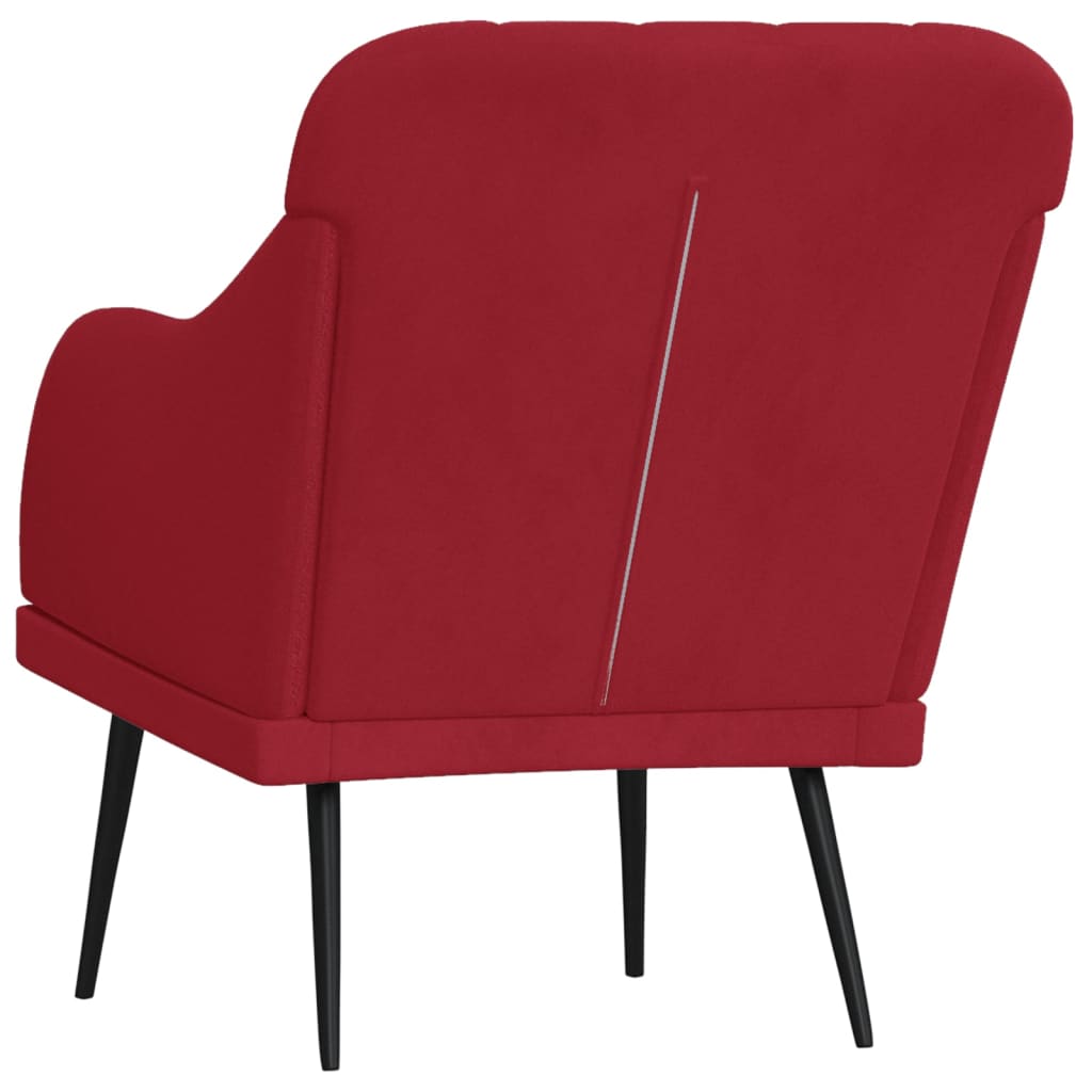 Fauteuil 63x76x80 cm fluweel wijnrood