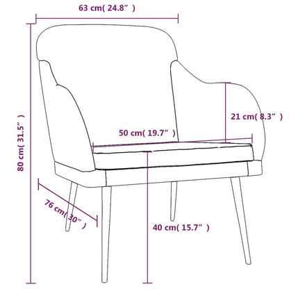 Fauteuil 63x76x80 cm fluweel wijnrood