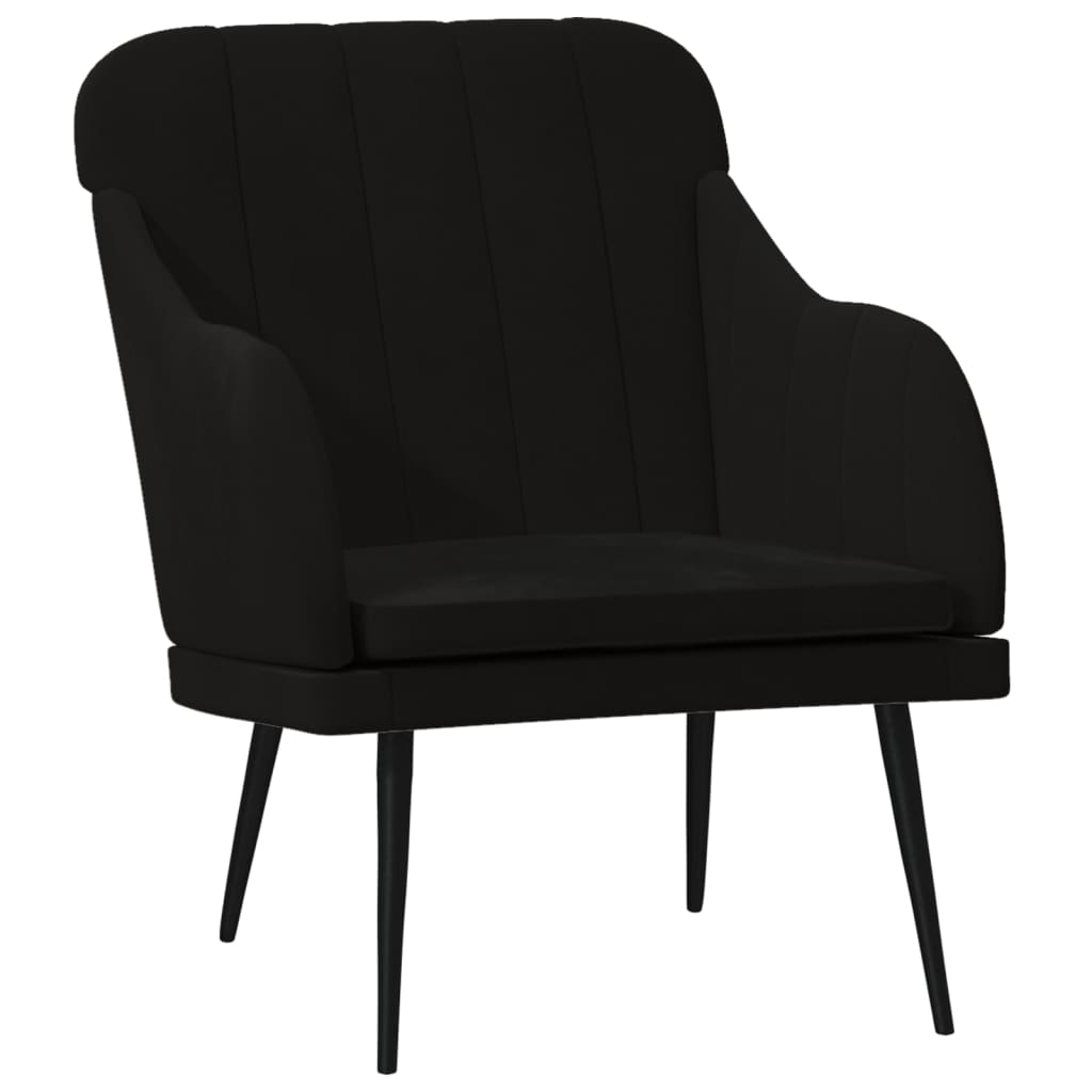 Fauteuil 63X76X80 Cm Fluweel Zwart