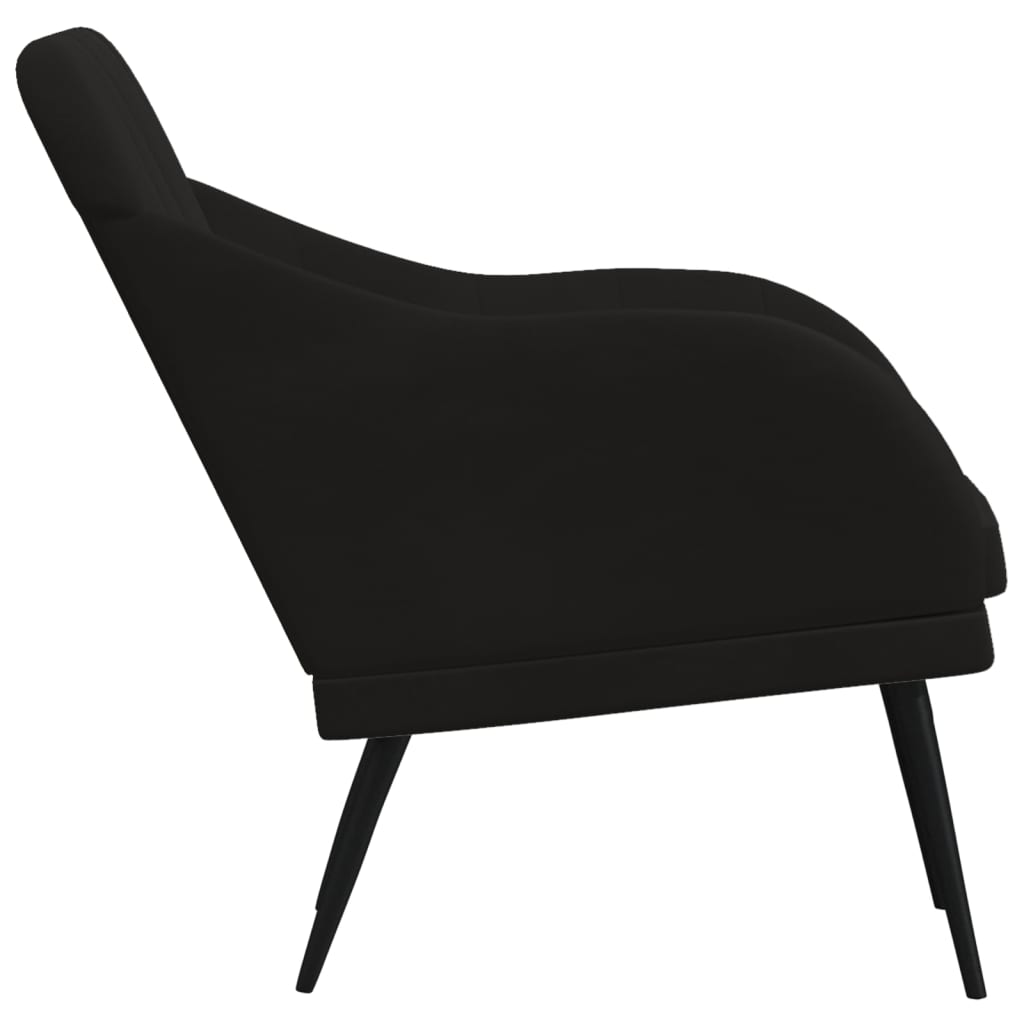 Fauteuil 63X76X80 Cm Fluweel Zwart