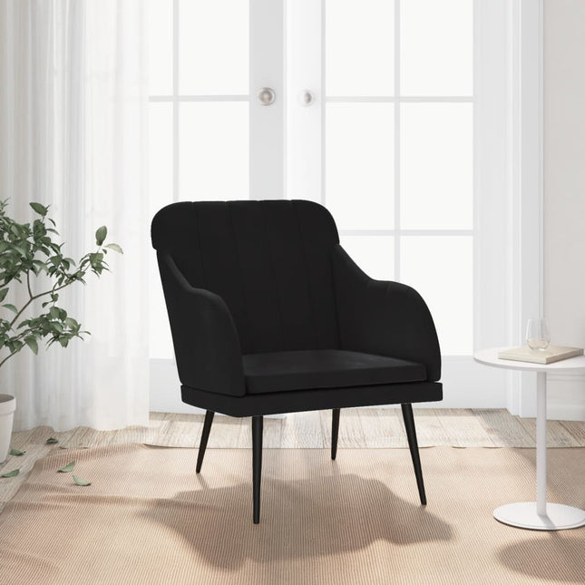 Fauteuil 63X76X80 Cm Fluweel Zwart