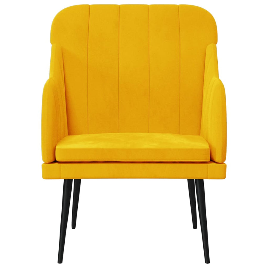 Fauteuil 63X76X80 Cm Fluweel Geel