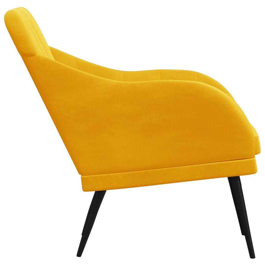 Fauteuil 63X76X80 Cm Fluweel Geel