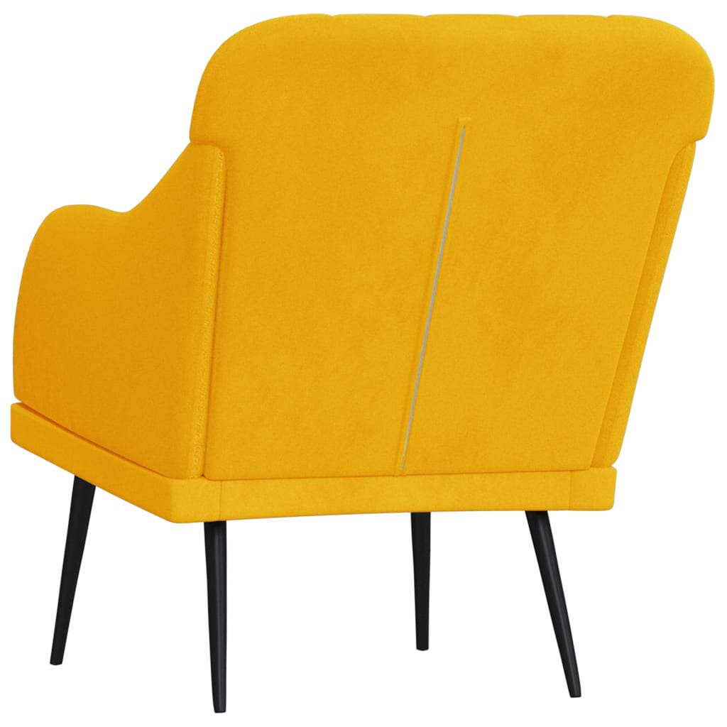 Fauteuil 63X76X80 Cm Fluweel Geel