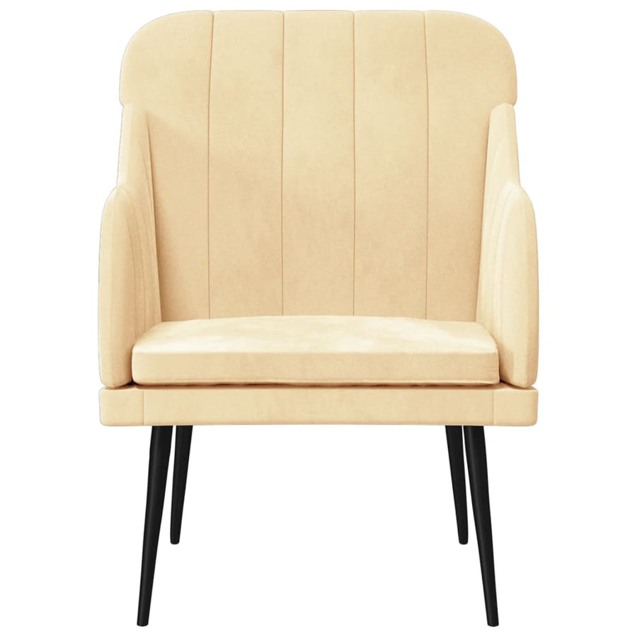 Fauteuil 63x76x80 cm fluweel crèmekleurig