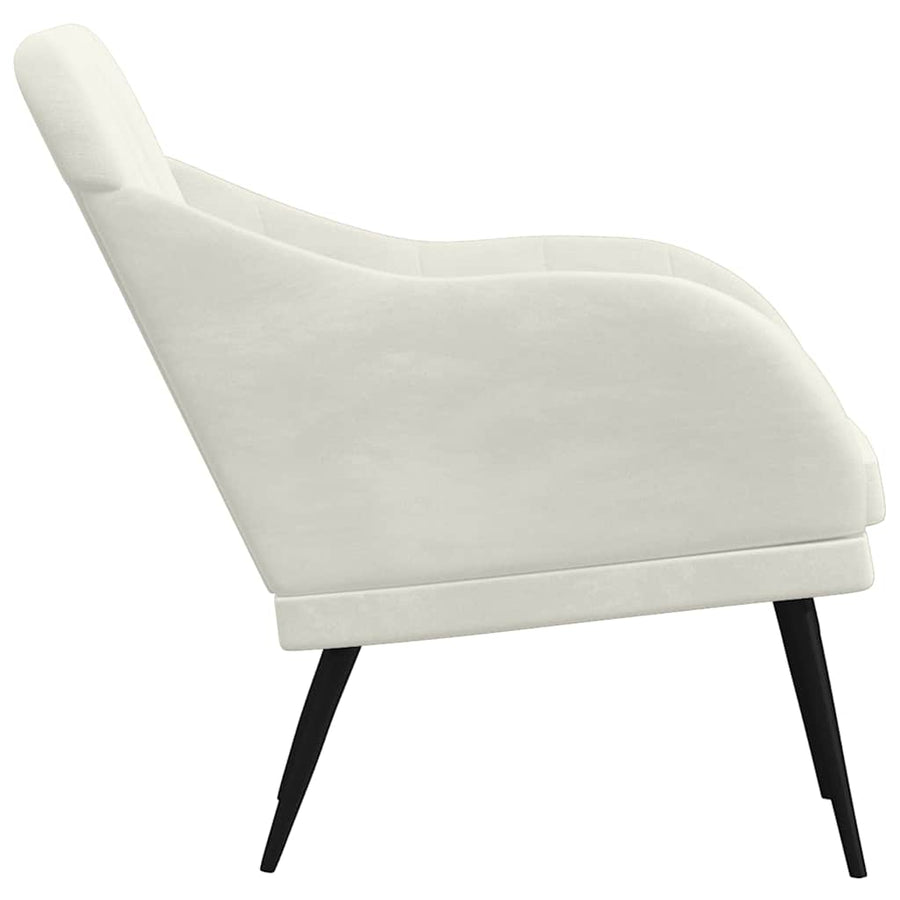 Fauteuil 63x76x80 cm fluweel crèmekleurig